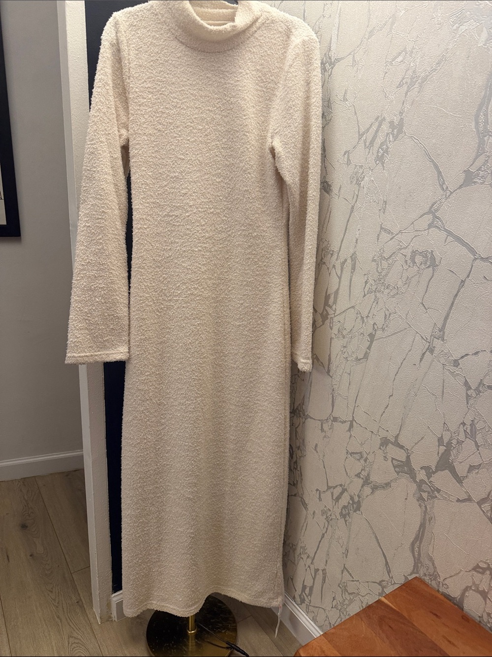 ASOS Cream Turtleneck Maxi Dress xtra long sleeves